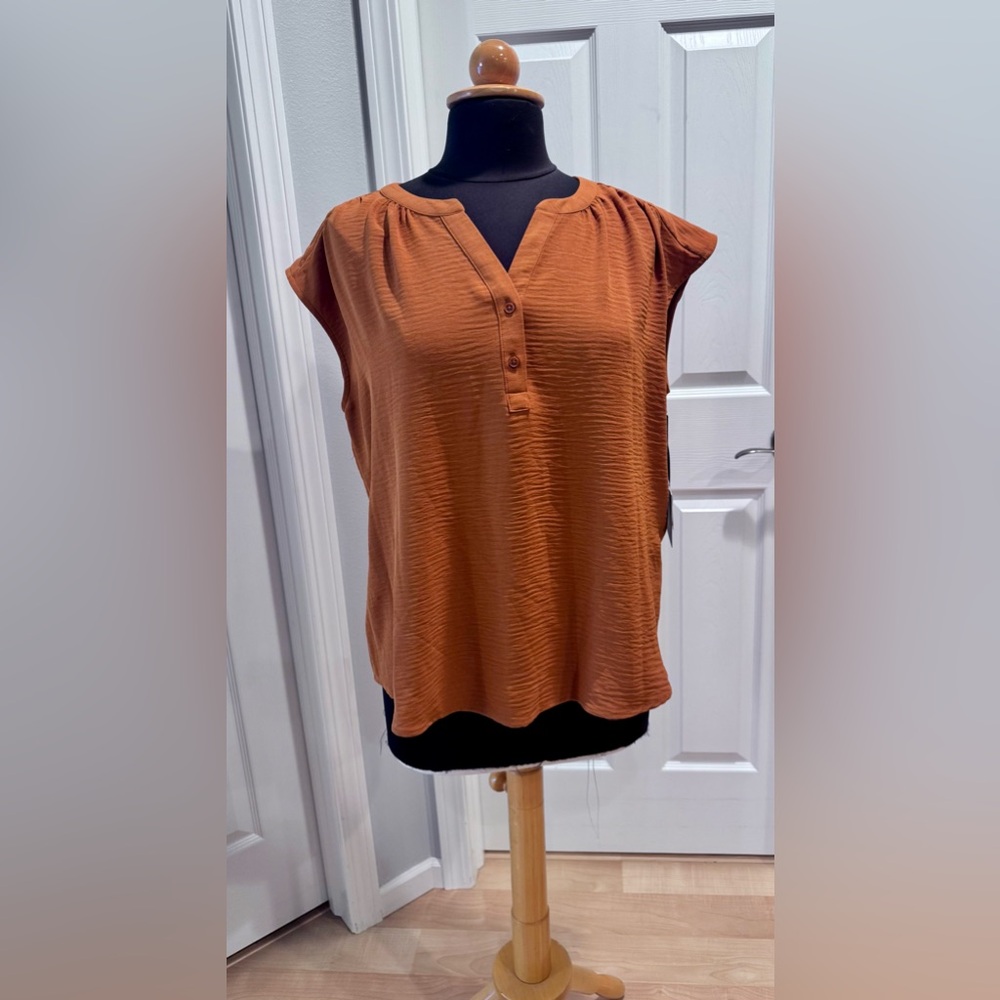 NWT Simply Vera Vera Wang Dolman-sleeve Popover Blouse, size L